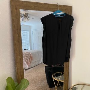 Black Flutter Sleeve Blouse